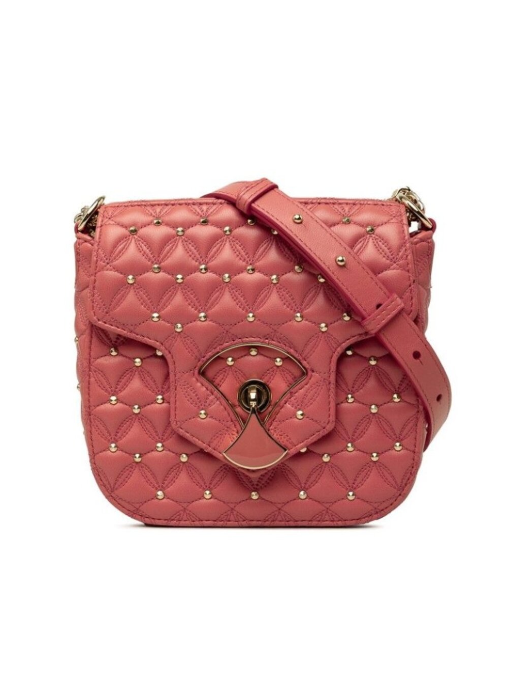 Bvlgari Diva's Dream Crossbody Chain Shoulder Bag Pink Leather Metal